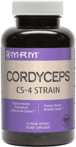 MRM Cordyceps - Cápsulas vegetarianas, cepa CS-4, 750 mg, botella de 60 unidades (paquete de 2)