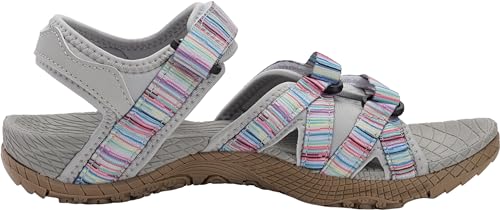 WHITIN Women’s Hiking Sandals with Arch Support | Adjustable Hook and Loop Straps | Durable Sport Sandals for Outdoor Adventure - Image 4