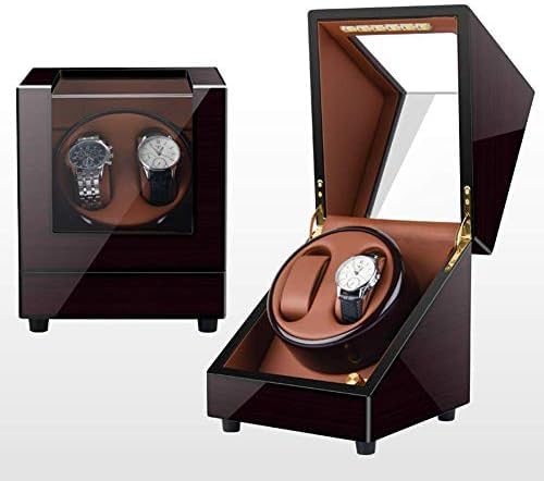 FENOKD Mechanical Watch Shaker Double Automatic Watch Winder Box Rotation Watch Storage Box with Quiet Motor, 4 Modes, Watch Boxes with Ambient Light