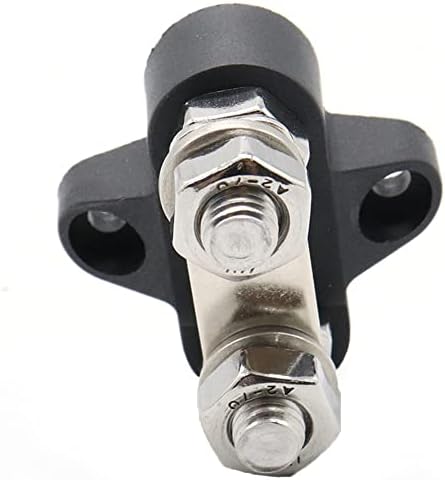 Tiardey Bus Bar Terminal Block Power Stud Insulated Battery Junction Post Block Power Terminal Block Set M8 Dual Studs w/Bus Bar for 12-48V Trucks RVs Boats - Black
