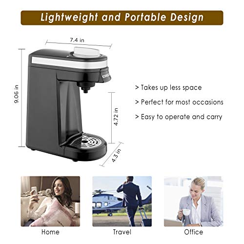 CHULUX Single Serve Coffee Maker Brewer for Single Cup Capsule with 12 Ounce Reservoir,Black