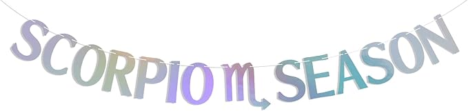 Holographic Scorpio Season Banner, Scorpio Bday Banner, Scorpio SZN, Zodiac Birthday Party Decorations- Astrology Birthday Sign