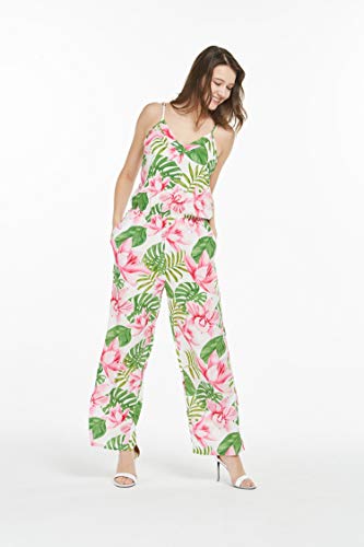 Image of Matchable Family Hawaiian Luau V Neck Jumpsuit, Lotus and Orchid, Women, Medium