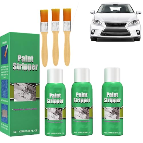 Décapant pour peinture, décapant à haute efficacité pour surfaces métalliques, décapant puissant pour bois, métal, agent de décapage de peinture avec brosse pour roue de voiture (3pcs)