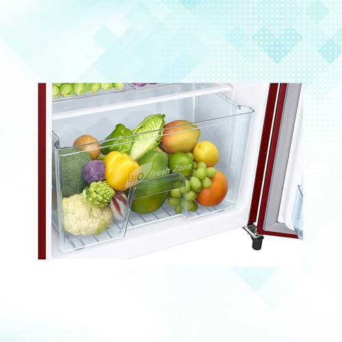 Image of Samsung 183 L, 2 Star, Digital Inverter, Direct-Cool Single Door Refrigerator (RR20C11C2RH /HL, Scarlet Red)