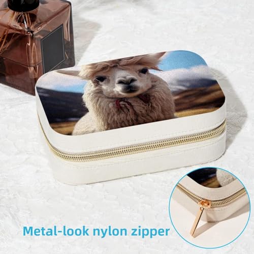 Boîte à bijoux de voyage en alpaga, le rangement compact double couche pour partir l'esprit léger - 7