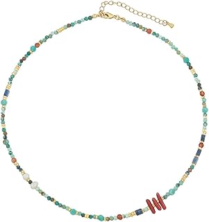 قلادة شوكر من الذهب الفيروزي من شو داي، 14 قلادة انيقة بوهو خرز وسوار من حجر الميلاد للنساء، مجوهرات يدوية الصنع، سلسلة من حجر الفيروز الطبيعي، سوار قلادة من الحجر الطبيعي