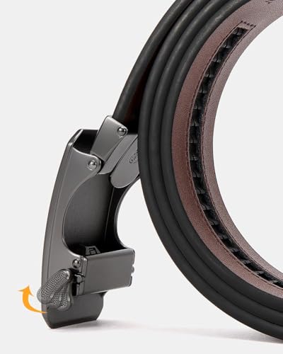 Micro Adjustable Dress Pants Belt - Genuine Leather Ratchet Belt for Men2