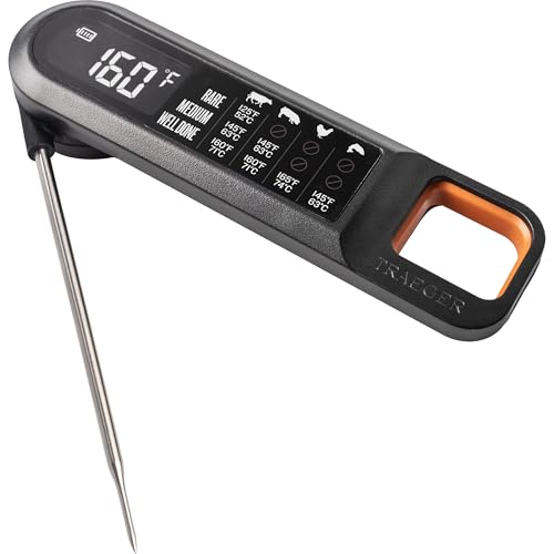 Traeger Grills Instant Read Meat Thermometer, Ultra-Fast, Large LCD Display | Reads in 2-3 seconds with auto-rotating display; water-resistant, fits on a Traeger P.A.L. hook - image 7
