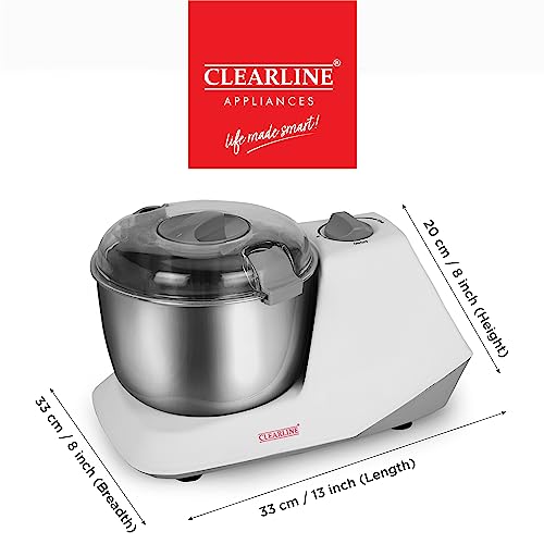 Clearline Automatic Electric Atta Kneader Dough Maker with Stainless Steel, Smart Atta Kneader Mixer and Dough Kneader Machine, Dough Mixer Machine with 650 Watts Power