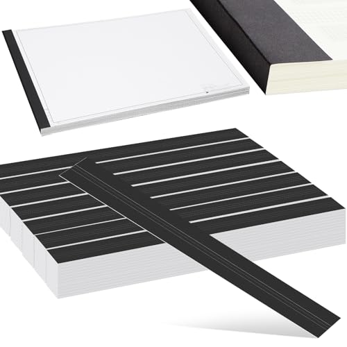 Estunet 1000 Pcs Black Blueprint Binding Strips Blank Binding Strips for Blueprint Construction Paper Poster Plans Drawings Arts (3