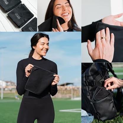 SweatBlock Microfiber Sweat Absorbing Handkerchiefs for Men and Women 10x10 Inch 5 Pack Black Reusable Machine Washable Towels for Face Body Gym Sports Travel or Daily Use Lightweight and Durable - Image 6