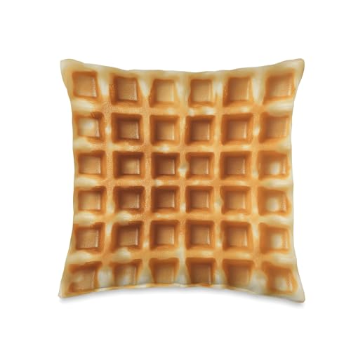 Realistic Waffle Bread Breakfast Funny Food Dessert Throw Pillow