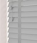 Funky Gadgets Faux Wood Blinds Wooden Grain window Venetian Blind 50mm Horizontal Smooth Slats with Tape White Silver/Grey TRIMMABLE Child Safe (Grey, W174cmxL150cm)