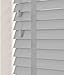 Price comparison product image Funky Gadgets Faux Wood Blinds Wooden Grain window Venetian Blind 50mm Horizontal Smooth Slats with Tape White Silver/Grey TRIMMABLE Child Safe (Grey, W90cmxL150cm)