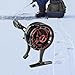RNXRZANK Fishing Reel Compact Lightweight Ice Fishing Reel with Aluminum Alloy Construction 3.2 1 Gear Ratio and 3+ Bearings Comfortable Handle Portable, Black Red