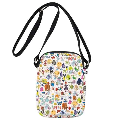 JNIAP Books Character Crossbody Bag Rainbow Fish & Elephant & Piggie & Bad Seed Gifts