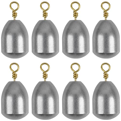 Fishing Weight Sinker 20 Pieces/30 Pieces Iron Fishing Weights Bass Casting Sinker Water Drop Sinker Weights with Ring Multiple Size Fishing Tackle with Box (1/8 OZ - 30 Pack)