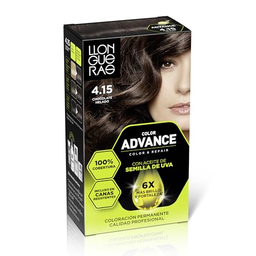 Llongueras Color Advance Tinte Pelo Mujer Coloración Permanente 100% Cobertura Incluso En Canas Resistentes - Tono 4.15 Chocolate Helado