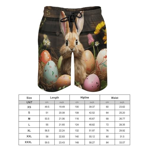 Men's Swim Trunks Quick Dry Board Shorts with Pockets Beach Shorts Easter Egg Bunny Bathing Suits for Men2