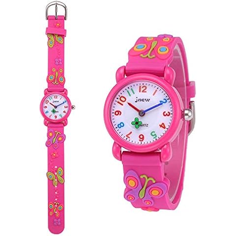 Fanmuran Niños Relojes Mariposa Analógicos para Niñas, Deportes Impermeable Lindo Juguete De Dibujos Animados 3D Reloj Cover