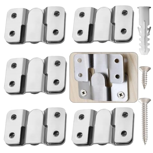 Image of French Cleat Hanger Kit- 6 Sets Picture Hanging Jig with Screws,Bird House Bird Feeder Hanger For Outside,Art Gallery Wall Flush Mount Heavy Duty Picture Hanging Hanger ,Stainless Steel Shelf Brackets