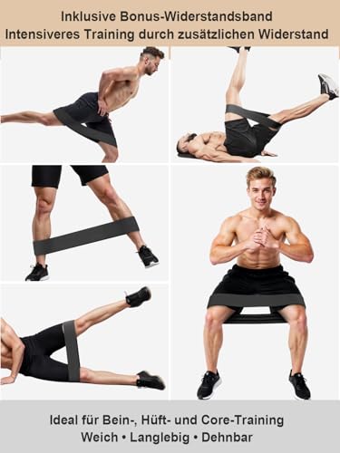 Beckenboden Oberschenkeltrainer 35 kg Verstellbarer Kegel Beintrainer für Zuhause Postpartum Erholung für Frauen und Männer, mit Band, Schwarz