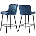 Wahson 2X Taburetes de Bar Terciopelos Taburetes Cocinas Alto con Respaldo, Sillas Altas de Bar Modernos para Isla Cocina (Azul)