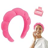 ZEPHRA Bandeau de maquillage avec griffe, soin de la peau à bulles en tissu éponge, band...