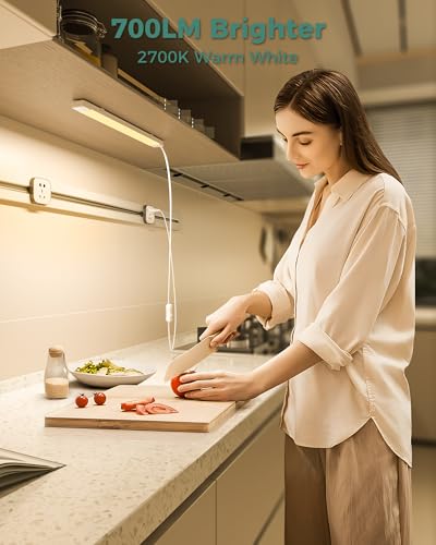 Image of ASOKO 16 inch Under Cabinet LED Lights Plug in Workbench Light 700LM 2700K