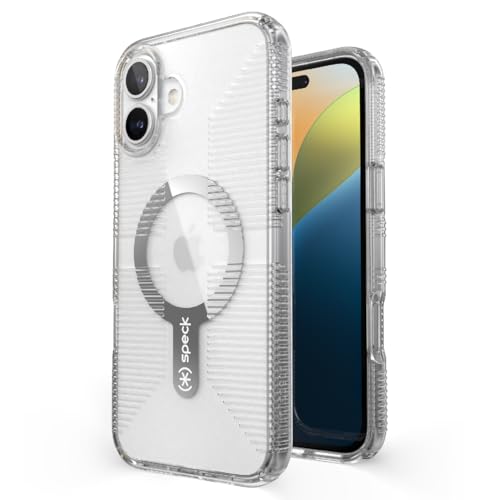 Image of Speck Clear iPhone 16 Plus Case - Slim Phone Case iPhone 16 Plus - iPhone 16 Plus Phone Case - MagSafe - GemShell - Crystal Clear