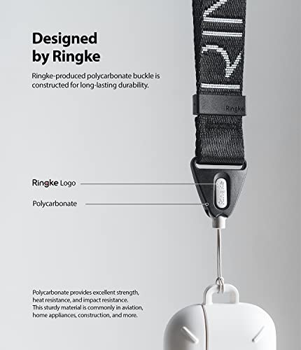 Image of Ringke Hand Strap [Anti Theft & Drop] Multipurpose Adjustable Wrist Lanyard with Easy Release Buckle for iPhone /Galaxy /Pixel Phone Cases, Cameras, etc