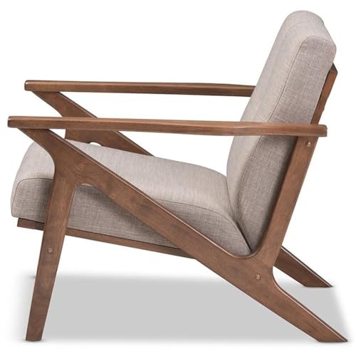 Sillón acento tapizado poliéster marrón miniatura 5