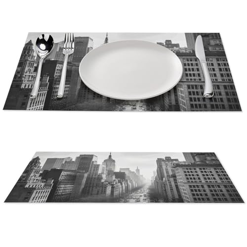 Sets de table New York anti-tache en PVC pour protéger votre table - 2
