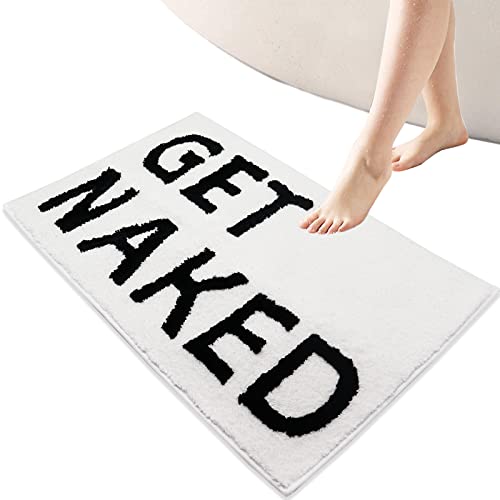 Firecos Get Naked Alfombra de Baño Antideslizante, Alfombrilla Absorbente de Microfibra, Felpudo de Puerta para Decoración Cocina Dormitorio Baño (50x80cm, Negro) Cover