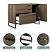 WLIVE 3 Drawer Dresser, Wide Chest of Drawers with 1 Side Door, Wood Storage Cabinet with Sturdy Metal Frame for Bedroom and Living Room, Gray Oak
