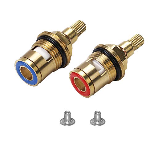 Sweieoni Tete A Disques Ceramique 2 Pièces 1/2' Cartouches Céramique Robinet Ceramique Universel Antidéflagrant Haut pour Rechange Robinet de Bain Cuisine (1 Bleu + 1 Rouge)