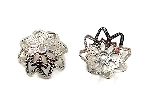 Amazon | (SAJ)ビーズキャップ 10mm(シルバー)(10個) | アクセサリ  