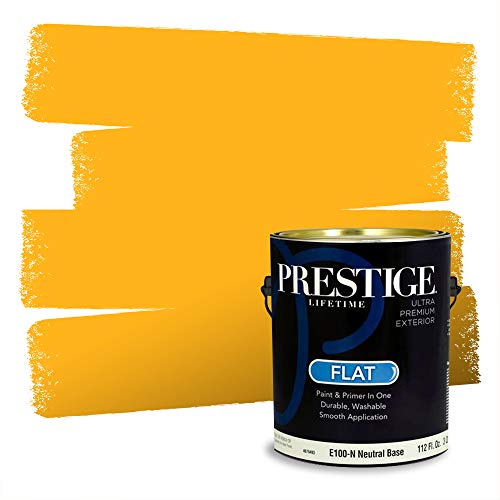 PRESTIGE Paints Exterior Paint and Primer In One, 1-Gallon, Flat, Comparable Match of Valspar* Golden Flame*
