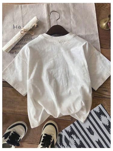 COZYEASE Girl's Graphic Tees Bow Print Short Sleeve Crewneck T Shirt Casual Cute Tops2