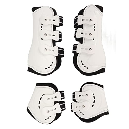 OPPWONG Pferdegamaschen, Atmungsaktiv, Vorne Offen, Schützende Pferdesehnengamaschen, Pferdeschuhe, Pferdefliegenstiefel, Reiten, Reitausrüstung, Sicherer Beinschutz Zum Reiten, (Mittel)