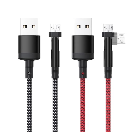 2Pack 10FT PS4 Charger Cord for Xbox One Controller,180° Rotation Micro USB Cable for PlayStation 4 Games,Xbox One S/X Slim Elite Controller,Dualshock 4 Con Troller Data Sync Cord