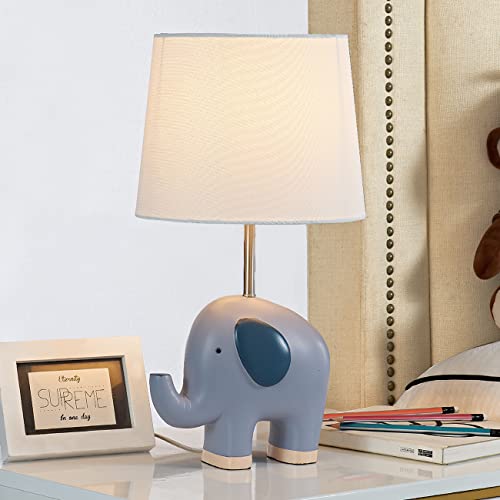 Image of Maxax Table Lamp, Blue Grey Elephant Bedside Desk Lamp, Lamp for Room, 16.5 Inch