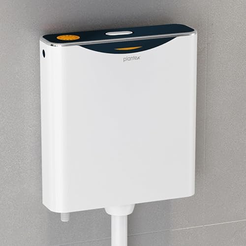 Image of Plantex Single Flushing Cistern for Bathroom /Flush Tank for Toilet with 10 Ltr Water Capacity /Polypropylene Toilet Flush Tank - Pack of 1 (Boss, Navy Blue & White)