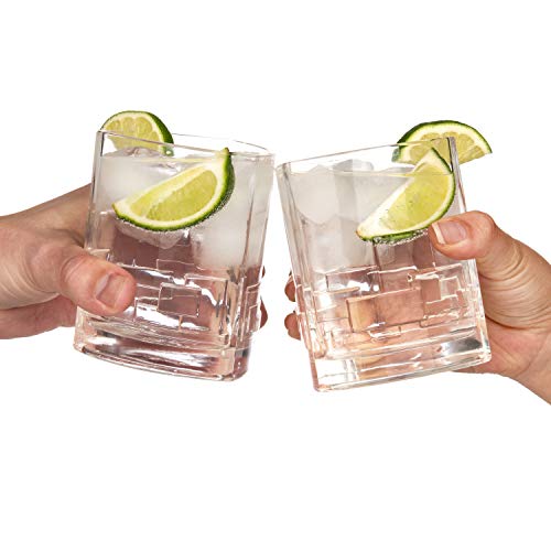 image for JoyJolt Revere Drinking Glasses, Old Fashioned Glasses 13-Ounce, Ultra