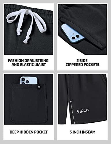 Pioneer Camp Sweat Shorts for Men 5 Inch Inseam Shorts Athletic Gym Workout Casual Cotton Shorts for Running Pajama Lounge3