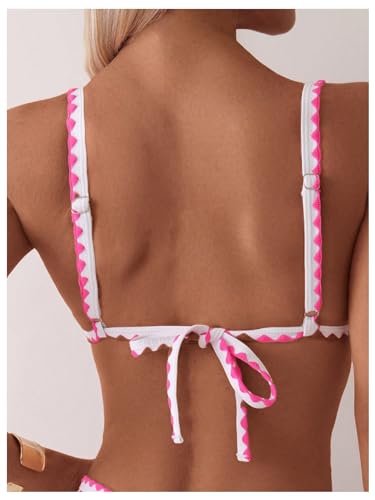 SOLY HUX Bathing Suit for Women Two Piece Floral Print Tie Back Swimsuit Bikini Sets4