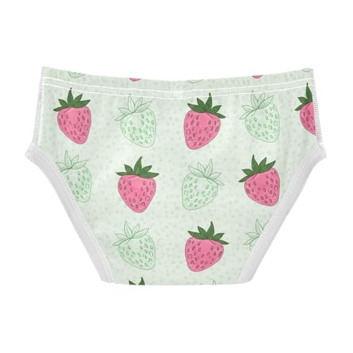 CHIFIGNO Boys' Cotton Briefs Soft Underwear Breathable Briefs Underwear for Kids Boys, Cute Strawberry Green2