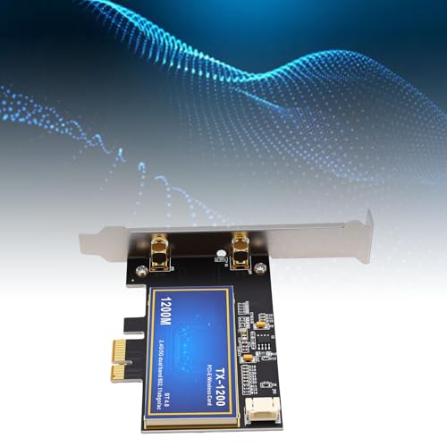 Tarjeta de Red WiFi Dual Band PCIe Zunate con Bluetooth 4.0, 867Mbps 5GHz 300Mbps 2.4GHz, Adaptador Inalámbrico con Dos Antenas Externas de 8dBi, 802.11ac para PC de Escritorio miniatura 5