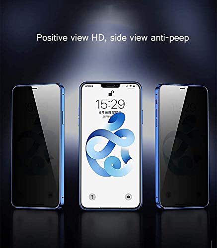 Housse magnétique anti-peep iPhone 13 Pro Max rouge double verre - 2